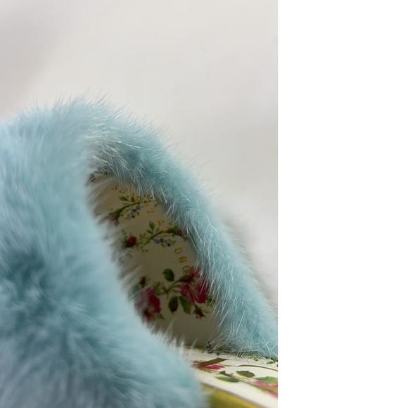 Gucci 41 Gold Metallic Aqua Mink Fur Crystal Heel Mules Slides D888 - Picture 11 of 12